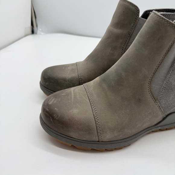Sorel Evie Womens 7.5 Pull On Hidden Wedge Ankle Boots Shoes Leather NL3816-053 - Picture 4 of 11